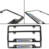 Brand New Universal 2PCS Volkswagen Carbon Fiber Look Metal License Plate Frame