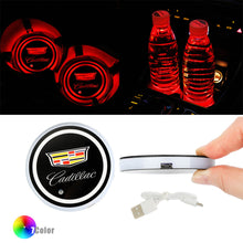 Load image into Gallery viewer, BRAND NEW UNIVERSAL V2 2PCS CADILLAC Switchable Seven Colorful LED Car Cup Holder Mat Coaster Pad