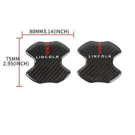 BRAND NEW UNIVERSAL 2PCS LINCOLN REAL CARBON FIBER ANTI-SCRATCH DOOR HANDLE PROTECTOR