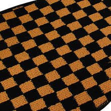 Load image into Gallery viewer, Brand New 4PCS UNIVERSAL CHECKERED ORANGE Racing Fabric Car Floor Mats Interior Carpets