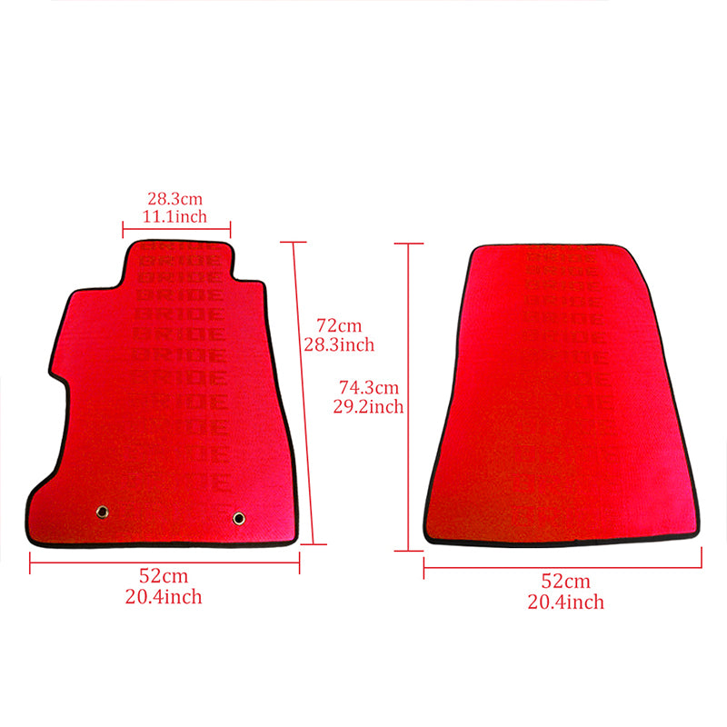 BRAND NEW 2012-2015 Honda Civic Bride Fabric Red Custom Fit Floor Mats Interior Carpets LHD
