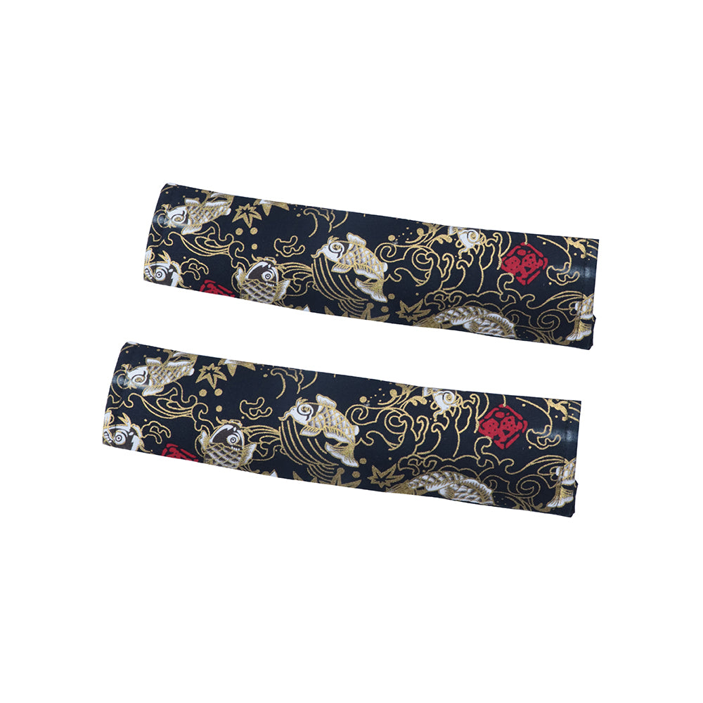 Brand New Universal 2PCS SAKURA Black Fish Fabric Soft Cotton Seat Belt Cover Shoulder Pads