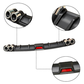 Brand New Universal Black Rear Bumper Lip Spoiler Diffuser Splitter Shark Fin Style Protector