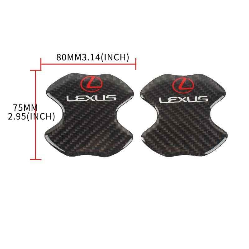 BRAND NEW UNIVERSAL 2PCS LEXUS REAL CARBON FIBER ANTI-SCRATCH DOOR HANDLE PROTECTOR
