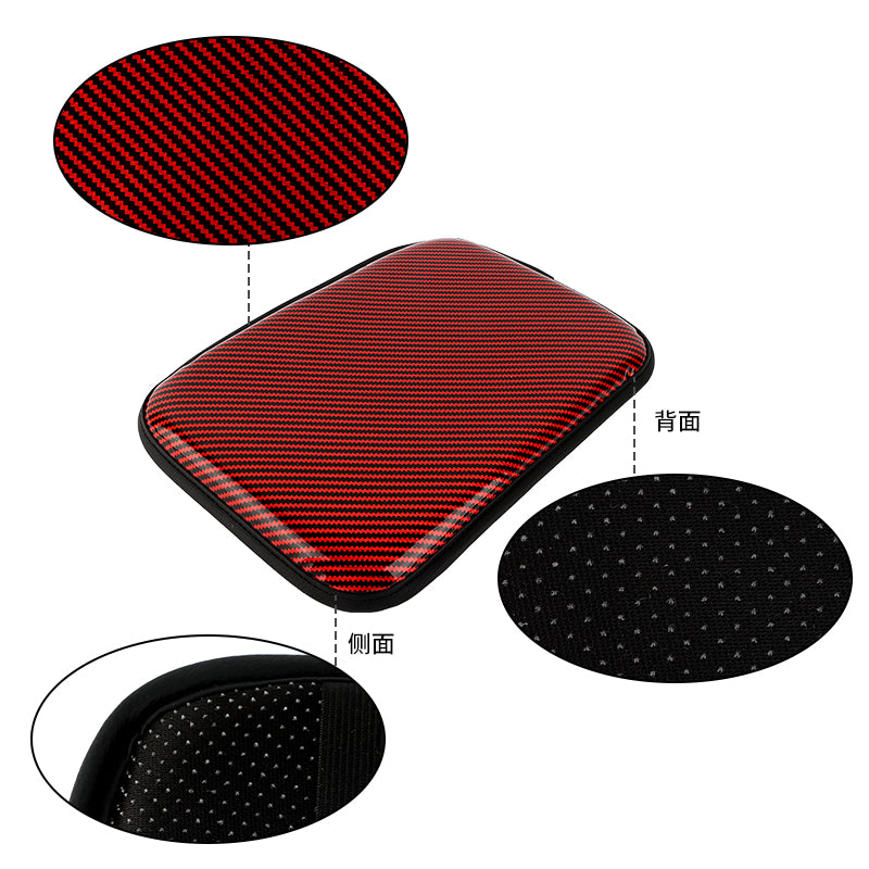 BRAND NEW UNIVERSAL CARBON FIBER RED Car Center Console Armrest Cushion Mat Pad Cover