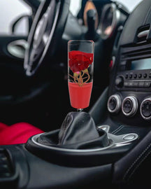 Brand New 1PCS Universal 15CM JDM Clear Big Red Real Flowers Manual Car Red Base Racing Stick Shift Knob M8 M10 M12