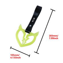Load image into Gallery viewer, Brand New Devil Demon Broken Heart Yellow Glow In The Dark JDM TSURIKAWA Ring Subway Train Bus Handle Strap Charm Drift