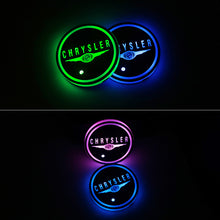 Load image into Gallery viewer, BRAND NEW UNIVERSAL 2PCS CHRYSLER Switchable Seven Colorful LED Car Cup Holder Mat Coaster Pad