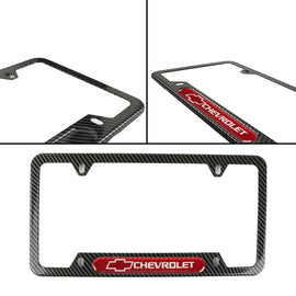 Brand New Universal 1PCS Chevrolet Carbon Fiber Look Metal License Plate Frame