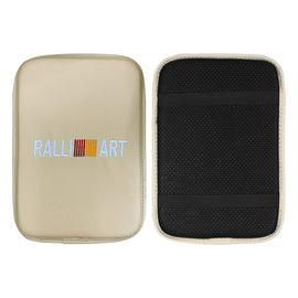 BRAND NEW UNIVERSAL RALLIART BEIGE Car Center Console Armrest Cushion Mat Pad Cover Embroidery