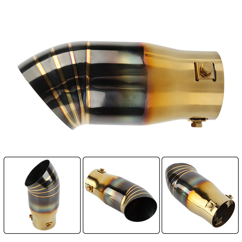 Brand New Gold/Black Stainless Steel Car Exhaust Muffler Tip Straight Pipe 2.5'' Inlet