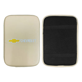 BRAND NEW UNIVERSAL CHEVROLET BEIGE Car Center Console Armrest Cushion Mat Pad Cover Embroidery