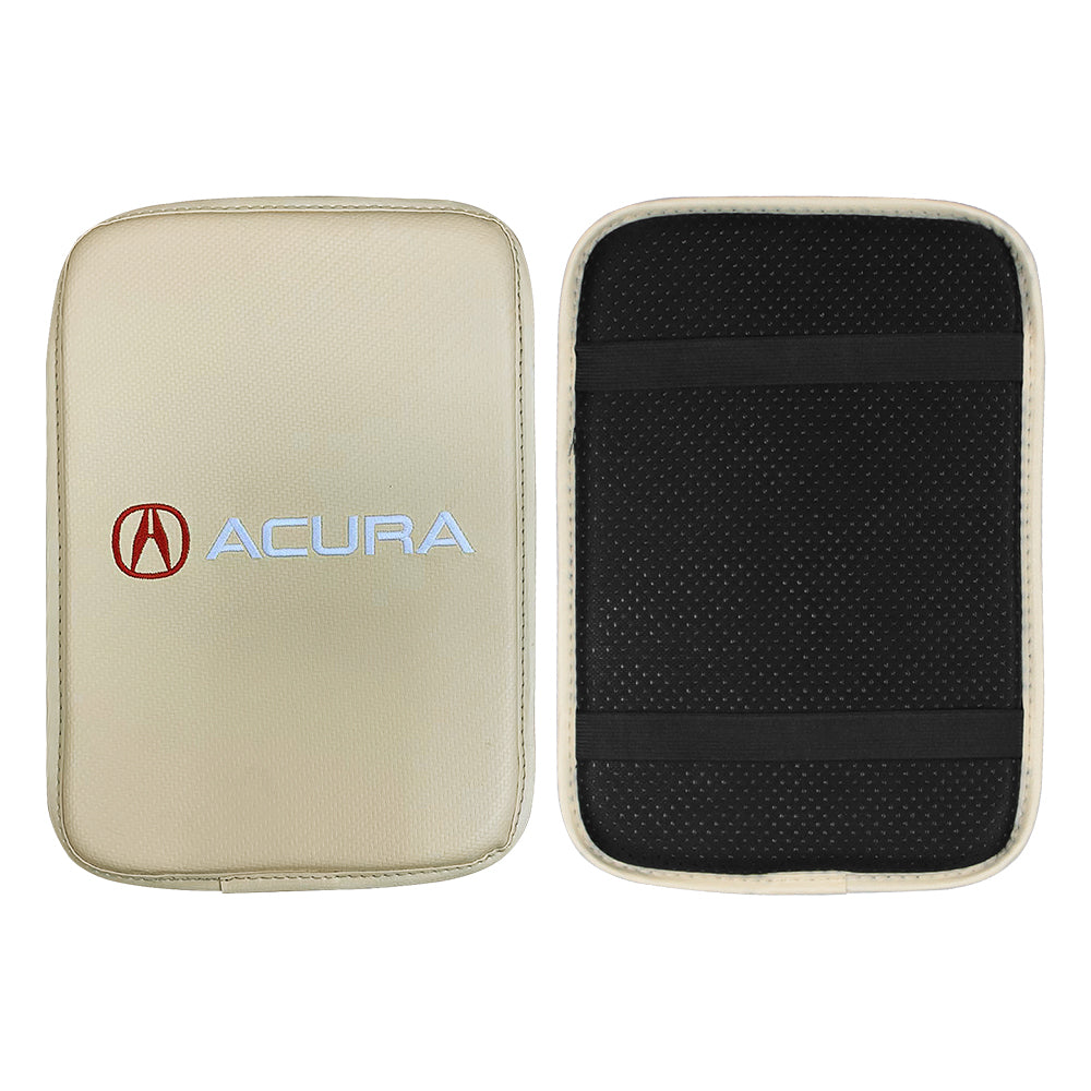 BRAND NEW UNIVERSAL ACURA BEIGE Car Center Console Armrest Cushion Mat Pad Cover Embroidery