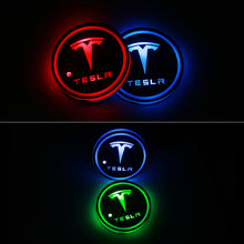 Load image into Gallery viewer, BRAND NEW UNIVERSAL 2PCS TESLA Switchable Seven Colorful LED Car Cup Holder Mat Coaster Pad