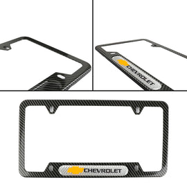 Brand New Universal 1PCS Chevrolet Carbon Fiber Look Metal License Plate Frame