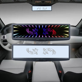 BRAND NEW UNIVERSAL JDM KOI FISH MULTI-COLOR GALAXY MIRROR LED LIGHT CLIP-ON REAR VIEW WINK REARVIEW