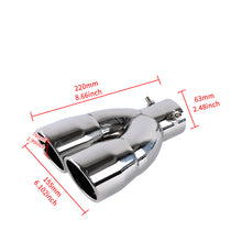 Load image into Gallery viewer, Brand New Universal Dual Silver Round Shaped Stainless Steel Car Exhaust Pipe Muffler Tip Trim Straight