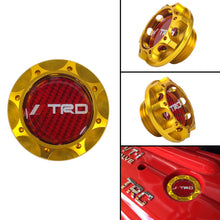 Load image into Gallery viewer, Brand New Toyota TRD Real Carbon Fiber Sticker ALUMNIUM Gold Billet Engine Oil FILLER Cap