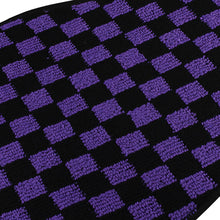 Load image into Gallery viewer, Brand New 4PCS UNIVERSAL CHECKERED Purple Racing Fabric Car Floor Mats Interior Carpets