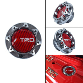 Brand New Toyota TRD Real Carbon Fiber Sticker ALUMNIUM Gunmetal Billet Engine Oil FILLER Cap