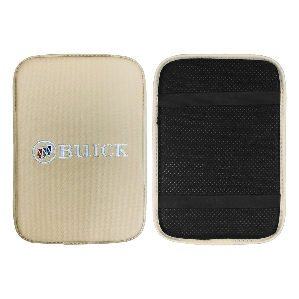 BRAND NEW UNIVERSAL BUICK BEIGE Car Center Console Armrest Cushion Mat Pad Cover Embroidery