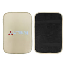 Load image into Gallery viewer, BRAND NEW UNIVERSAL MITSUBISHI BEIGE Car Center Console Armrest Cushion Mat Pad Cover Embroidery