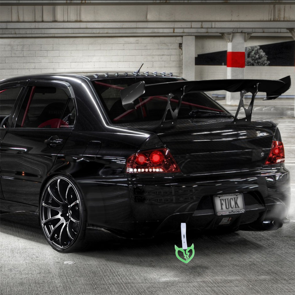 Brand New Devil Demon Broken Heart Green Glow In The Dark JDM TSURIKAWA Ring Subway Train Bus Handle Strap Charm Drift