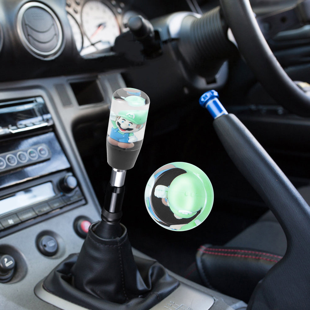 Brand New Universal Super Mario Bros Luigi Crystal Clear Long Automatic Transmission Shift Knob