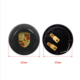 Brand New Universal Porsche Car Horn Button Black Steering Wheel Center Cap