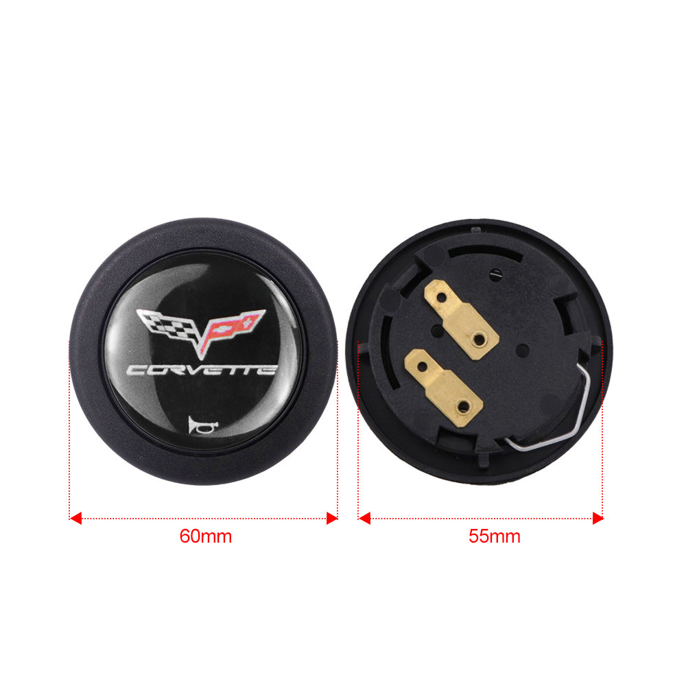 Brand New Universal Corvette Car Horn Button Black Steering Wheel Center Cap