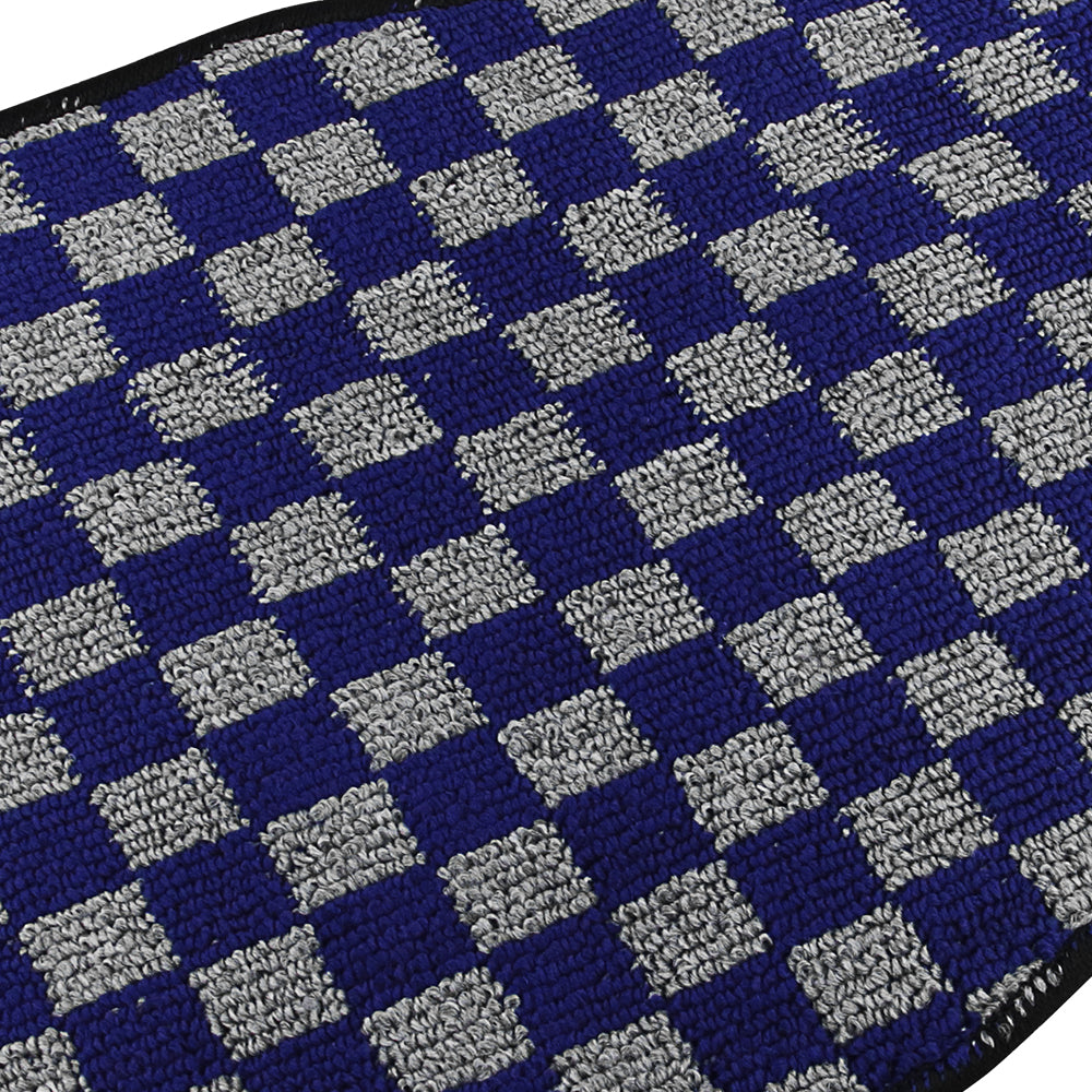 Brand New 4PCS UNIVERSAL CHECKERED GREY Racing Fabric Car Floor Mats Interior Carpets