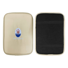 Load image into Gallery viewer, BRAND NEW UNIVERSAL MASERATI BEIGE Car Center Console Armrest Cushion Mat Pad Cover Embroidery