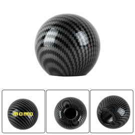 BRAND NEW UNIVERSAL MOMO JDM Aluminum Carbon Fiber Style Round Ball Manual Gear Stick Shift Knob Universal M8 M10 M12