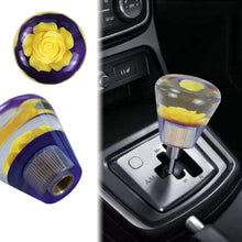 Load image into Gallery viewer, BRAND NEW JDM 50MM Universal Diamond Flower Yellow Crystal Manual Gear Stick Shift Knob Shifter M8 M10 M12