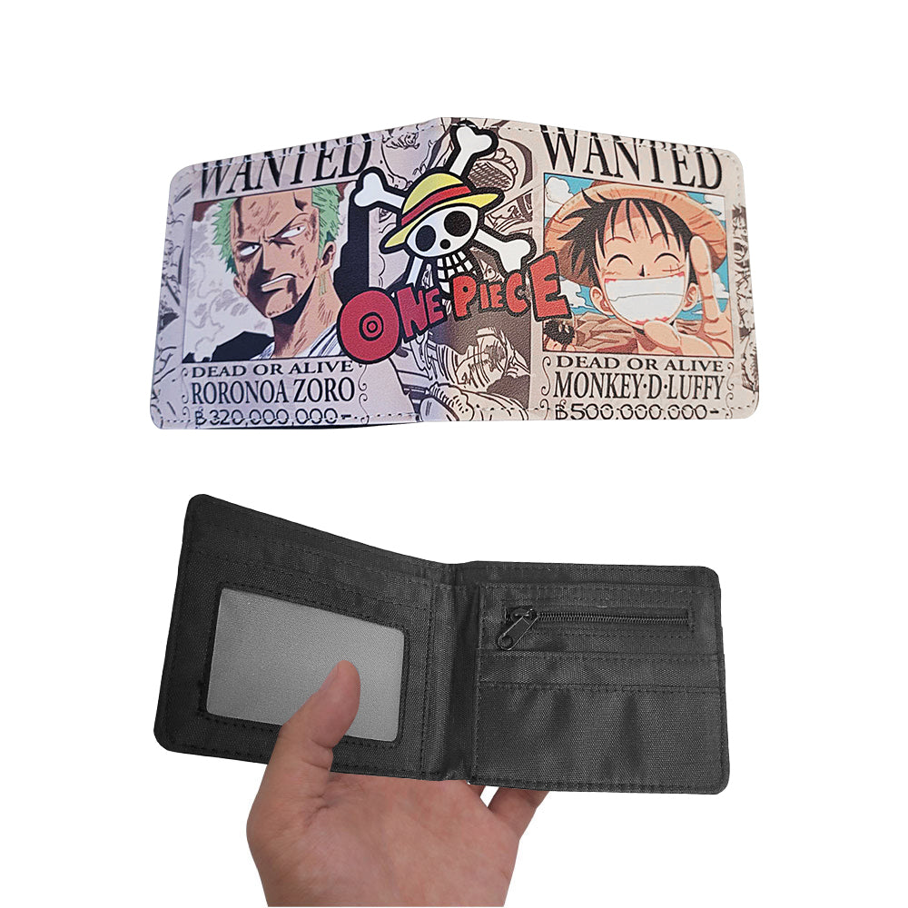 Brand New Unisex One Piece Anime Purse Short Bifold Fashion Leather Wallet