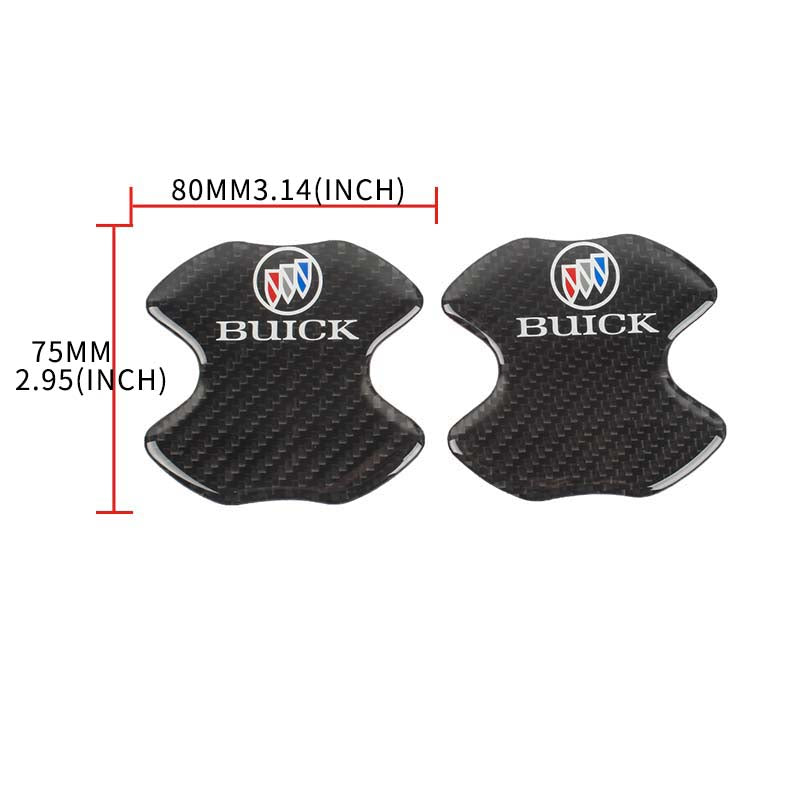 BRAND NEW UNIVERSAL 2PCS BUICK REAL CARBON FIBER ANTI-SCRATCH DOOR HANDLE PROTECTOR