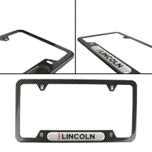 Load image into Gallery viewer, Brand New Universal 1PCS Lincoln Carbon Fiber Look Metal License Plate Frame