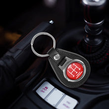 Load image into Gallery viewer, Brand New HKS 5 Speed Black Leather Keychain Keyfob Silver Keyring JDM Gift