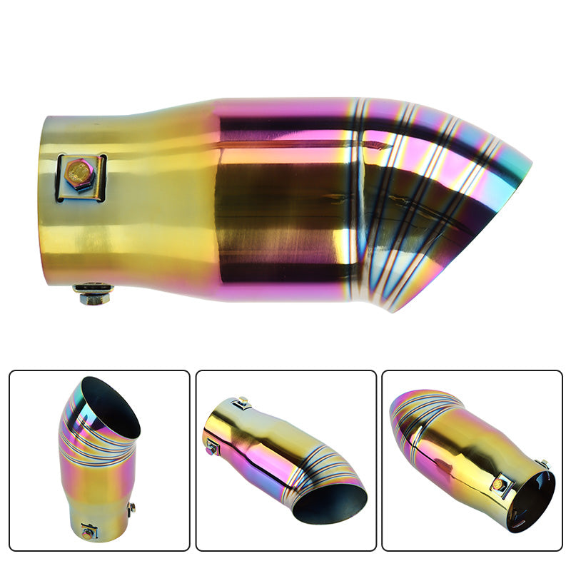 Brand New Neo Chrome Stainless Steel Car Exhaust Muffler Tip Straight Pipe 2.5'' Inlet