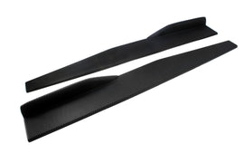 Brand New 2PCS Universal ABS Carbon Fiber Look Side Skirt Rocker Splitters Winglet Diffuser 31