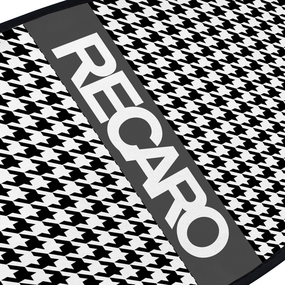 Brand New Universal 4PCS V3 RECARO STYLE Racing Black Fabric Car Floor Mats Interior Carpets