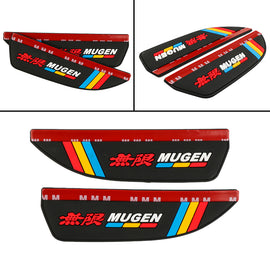 BRAND NEW 2PCS MUGEN Black Rubber Car Rear View Side Mirror Rain Board Eyebrow Guard Sun Visor