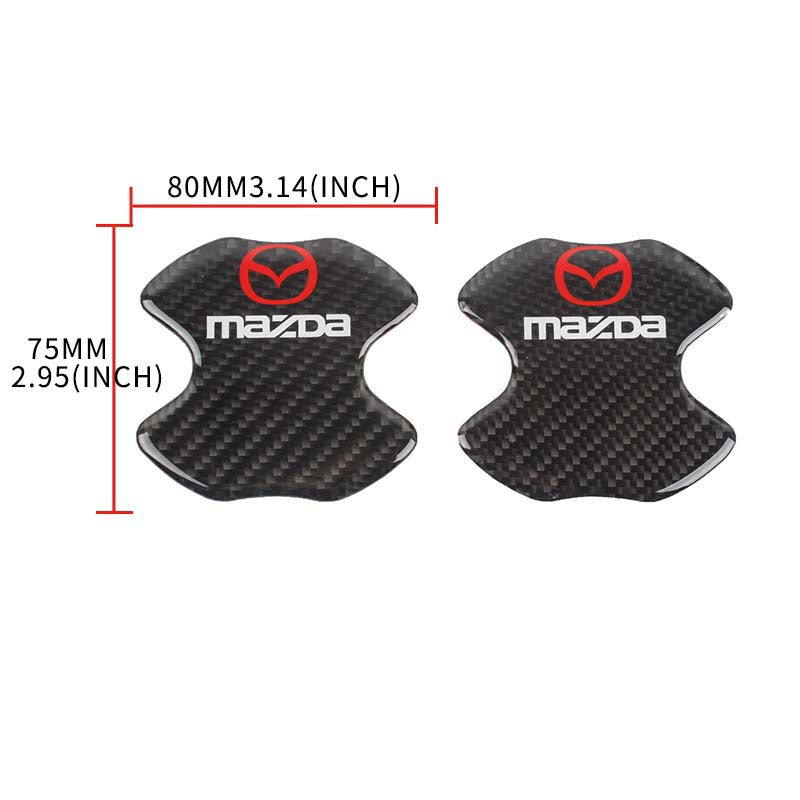 BRAND NEW UNIVERSAL 2PCS MAZDA REAL CARBON FIBER ANTI-SCRATCH DOOR HANDLE PROTECTOR