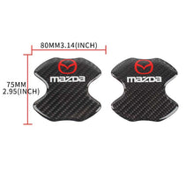 Load image into Gallery viewer, BRAND NEW UNIVERSAL 2PCS MAZDA REAL CARBON FIBER ANTI-SCRATCH DOOR HANDLE PROTECTOR