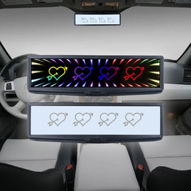BRAND NEW UNIVERSAL JDM HEART ARROW MULTI-COLOR GALAXY MIRROR LED LIGHT CLIP-ON REAR VIEW WINK REARVIEW