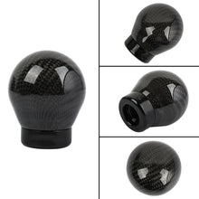 Load image into Gallery viewer, Brand New Universal Real Carbon Fiber Black Round Ball Manual Car Racing Gear Shift Knob Shifter M12 M10 M8