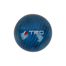 Load image into Gallery viewer, Brand New Universal TRD Car Gear Shift Knob Round Ball Shape Blue Real Carbon Fiber M8 M10 M12