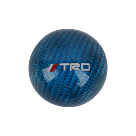 Brand New Universal TRD Car Gear Shift Knob Round Ball Shape Blue Real Carbon Fiber M8 M10 M12
