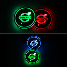 Load image into Gallery viewer, BRAND NEW UNIVERSAL 2PCS VOLVO Switchable Seven Colorful LED Car Cup Holder Mat Coaster Pad