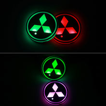 Load image into Gallery viewer, BRAND NEW UNIVERSAL 2PCS MITSUBISHI Switchable Seven Colorful LED Car Cup Holder Mat Coaster Pad
